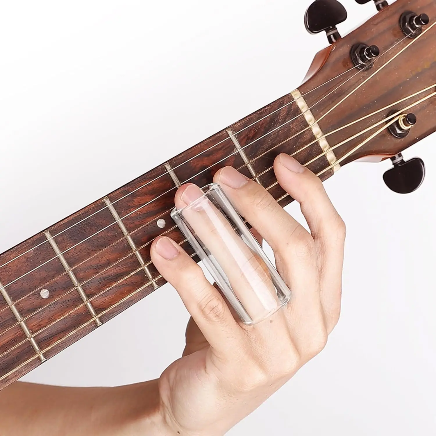 6CM Clear Glass Finger Slide for String Instruments - Guitar & Ukulele Accessory