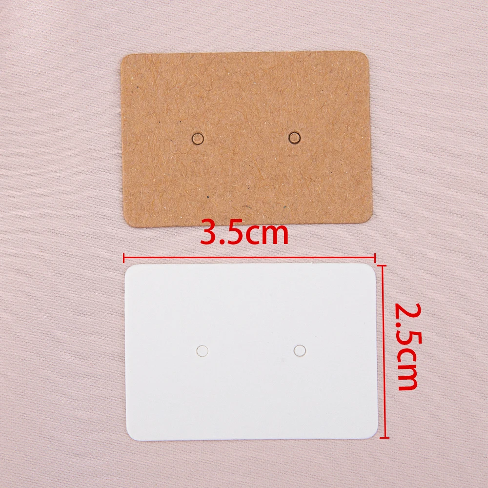 Earring Display Cards 50/100pcs 3.5x2.5cm Kraft Paper For Women Handmade Jewelry Earring Studs Packaging Retail Price Tags