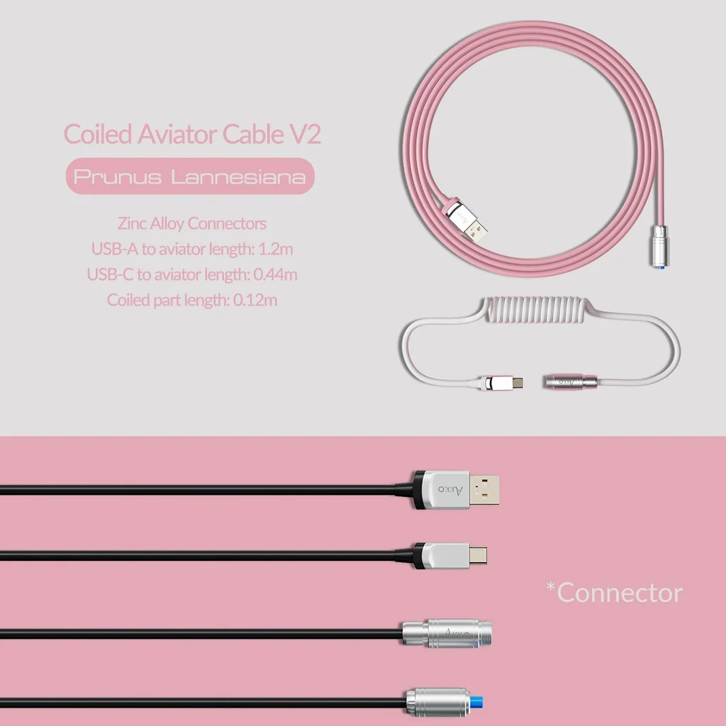 Akko Custom Coiled Avaitor Cable V2 Retractable USB Type-C