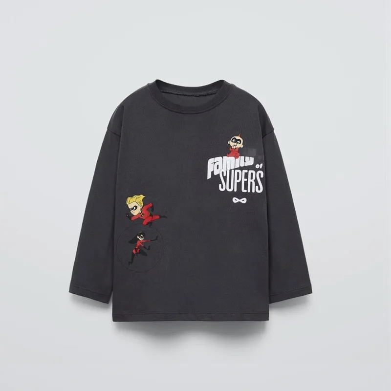 New Style Disney Character Pattern Children Tops Long Sleeved T Shirts Autumn Kids Clothing Round Collar Blouse Bottoming Shirt 6