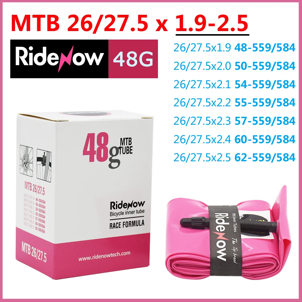 Ultralight RideNow TPU MTB 29 Bike Inner Tube 29x1.9 2.1 2.2 2.3 2.4Inch 56g Tub 45MM Mountain Bicycle Parts Tire 26 27.5 29er