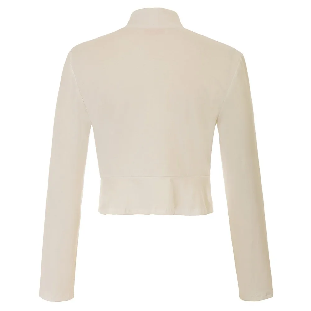 Belle Poque Women's Vintage Cropped Shrug Open Front Long Sleeve Ruffled Bolero Cardigan Party Cocktail Wear A30