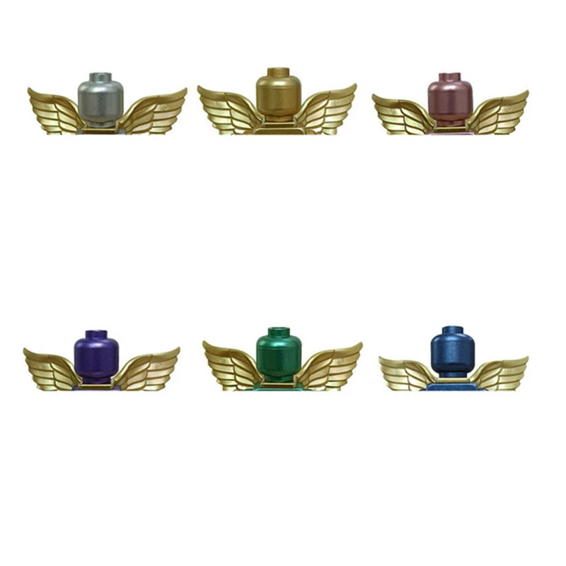 

Metallic Color Block Figure Toys Photo Frame Decors Mini Figure Toys 6 Colors Options Block Toy With Wings Kids Gift Toys