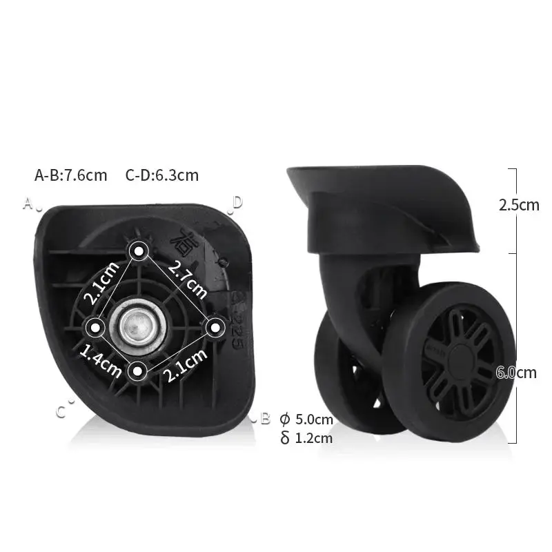 2Pcs/Pack Luggage Wheel for Delsey Wheels Replacement Suitcase Repair Accessories Omni-directional Wheel Mute