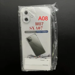 Clear Soft Silicone Transparent Phone Case Back Cover (For Samsung A08)