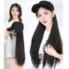 1Pcs Long Straight Hat Wig Natural Brown Wigs Connect Synthetic Synthetic Baseball Cap Hair Wig Hat Wig Adjustable for Women 2