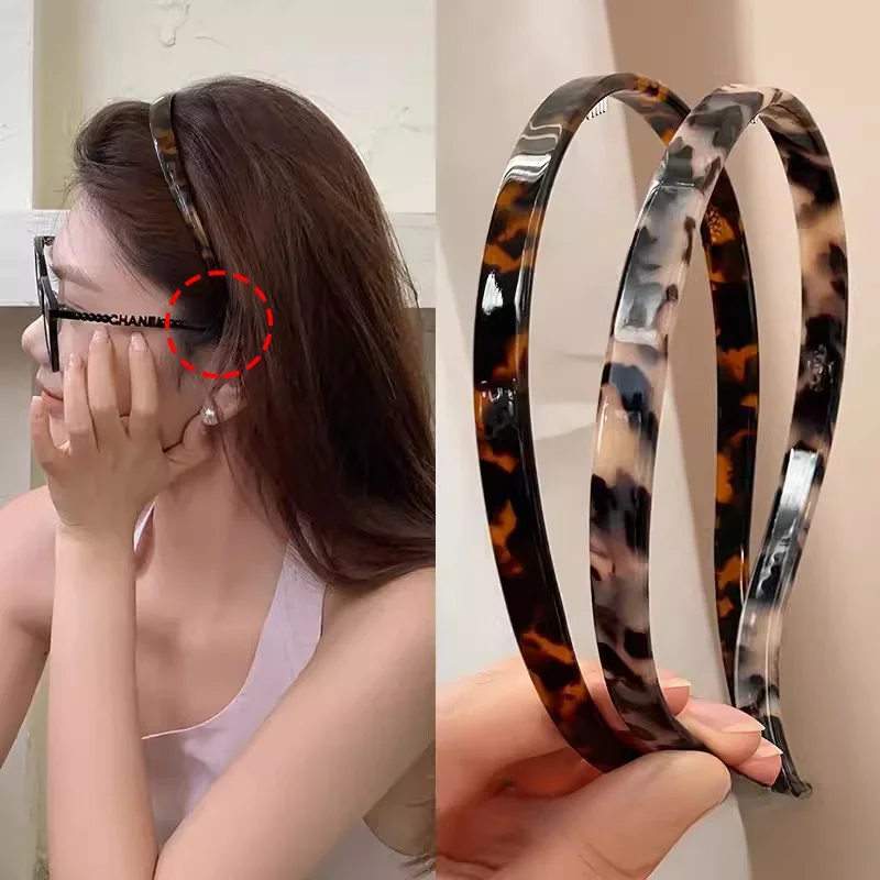 Frauen Vintage Einfache Acetat Haarband Einfarbig Koreanische Stirnband Kopf Hoop Mädchen Vielseitig Turban Mode Haar Zubehör