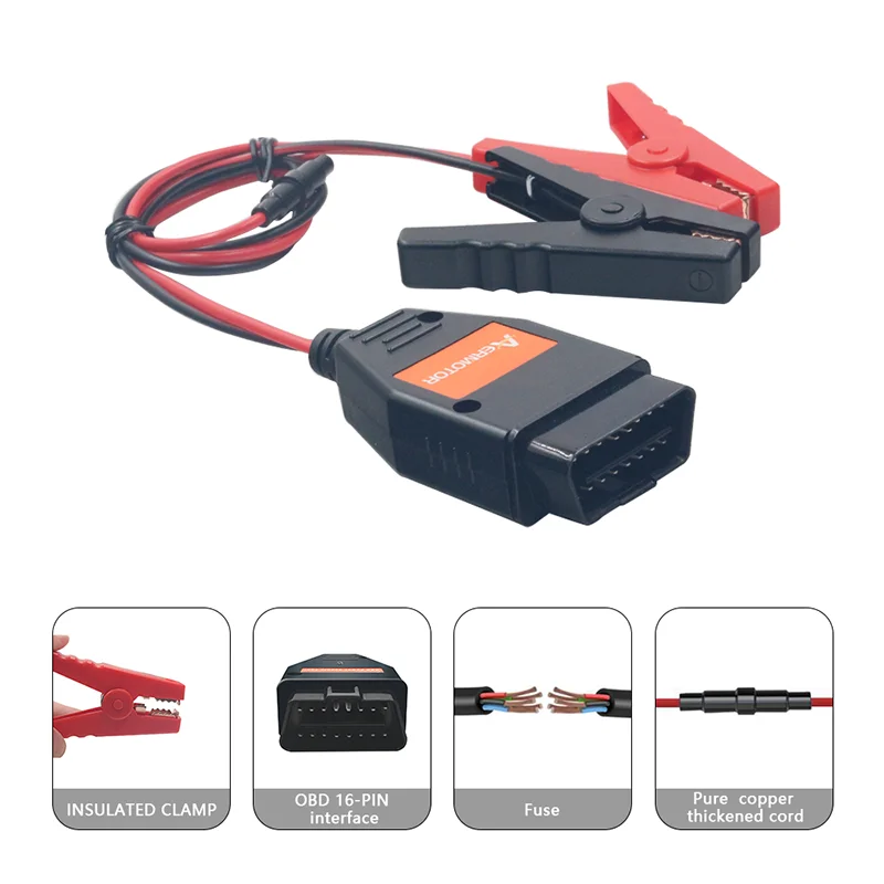 AER BT-30 Batterie-Clips, OBD2-Anschlüsse, Not-Aus-Schutz, ECU-Speicherkabel, BT 30, Auto, Nehmen Sie das Stromkabel – Detail 4