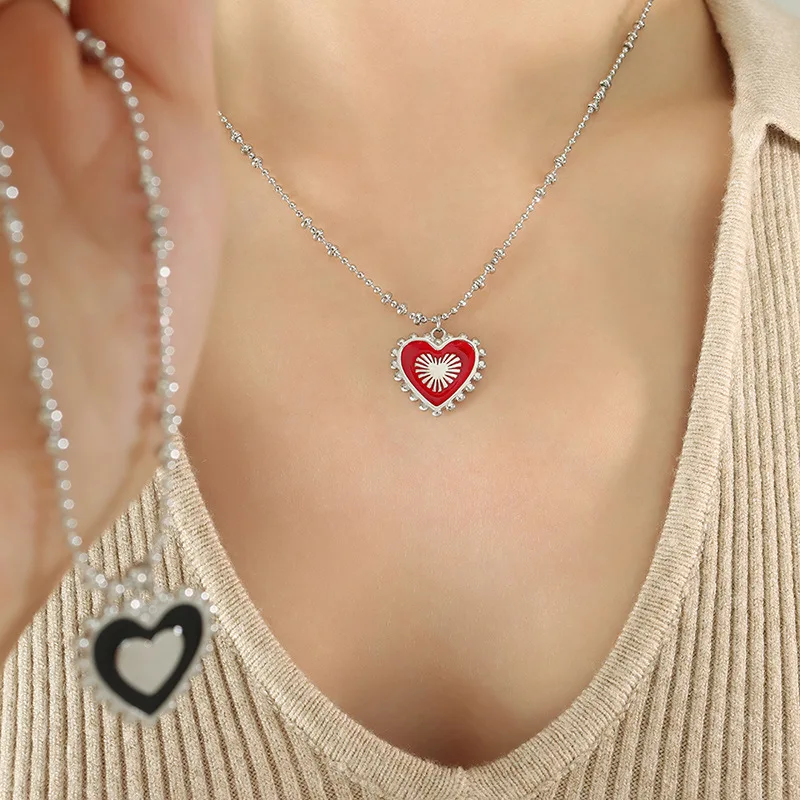 Collana a forma di cuore con lettere, collana da donna con
