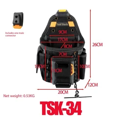 Professional Electrician's Multi - Functional Tool Kit with Organizer Bag for Construction and Home Repair (TSK - 34 - 2)