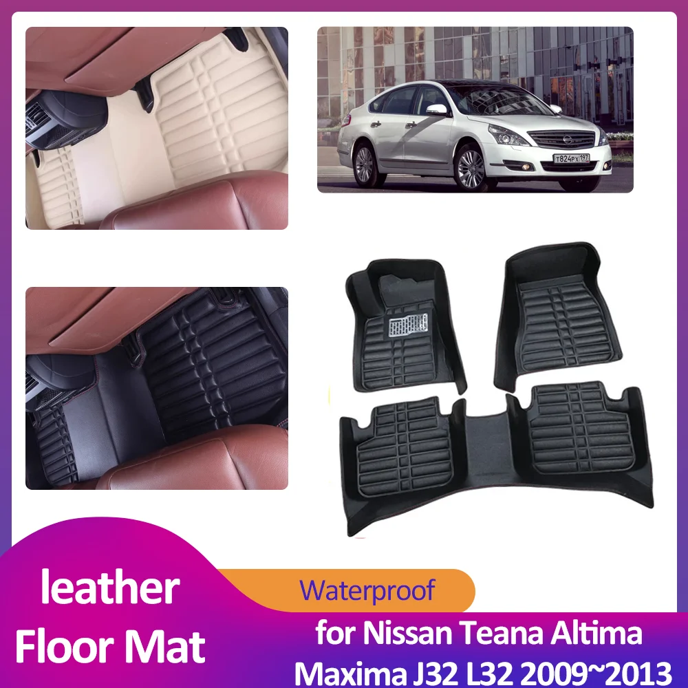 Car Floor Mat for Nissan Teana Altima Maxima J32 L32 2009~2013 Leather ...