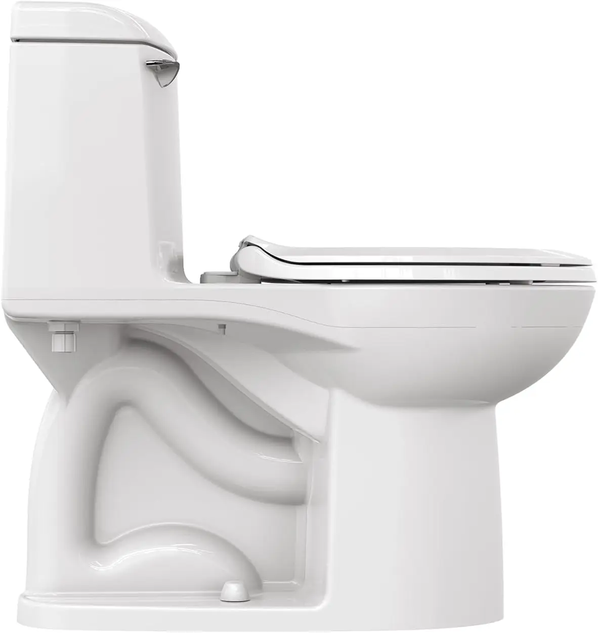 Champion One-Piece Toilet with Toilet Seat and Wax Ring Elongated Front Chair Height White squatceramic 5