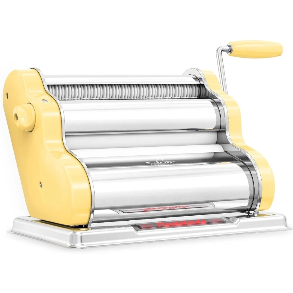 

Noodle Cutter Machine 9 Thickness Positions Dough Making Machine Manual Dough Laminator 2 Cutting Positions 26 Cm Wide Rollers