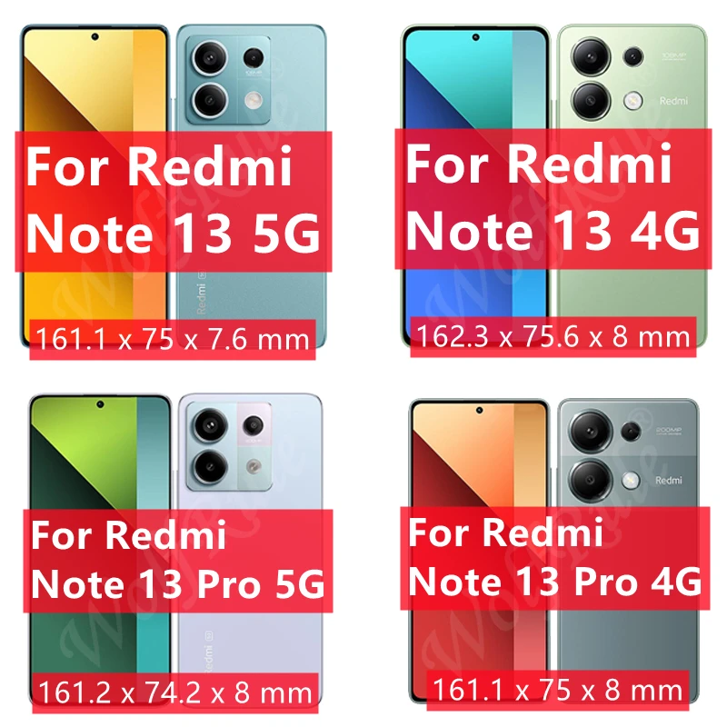6-in-1 Für Redmi Note 13 5G Glas Xiaomi Redmi Note 13 5G Gehärtetes Glas Full Screen Protector Redmi Note 13 Pro 5G Objektiv Glas – Detail 1