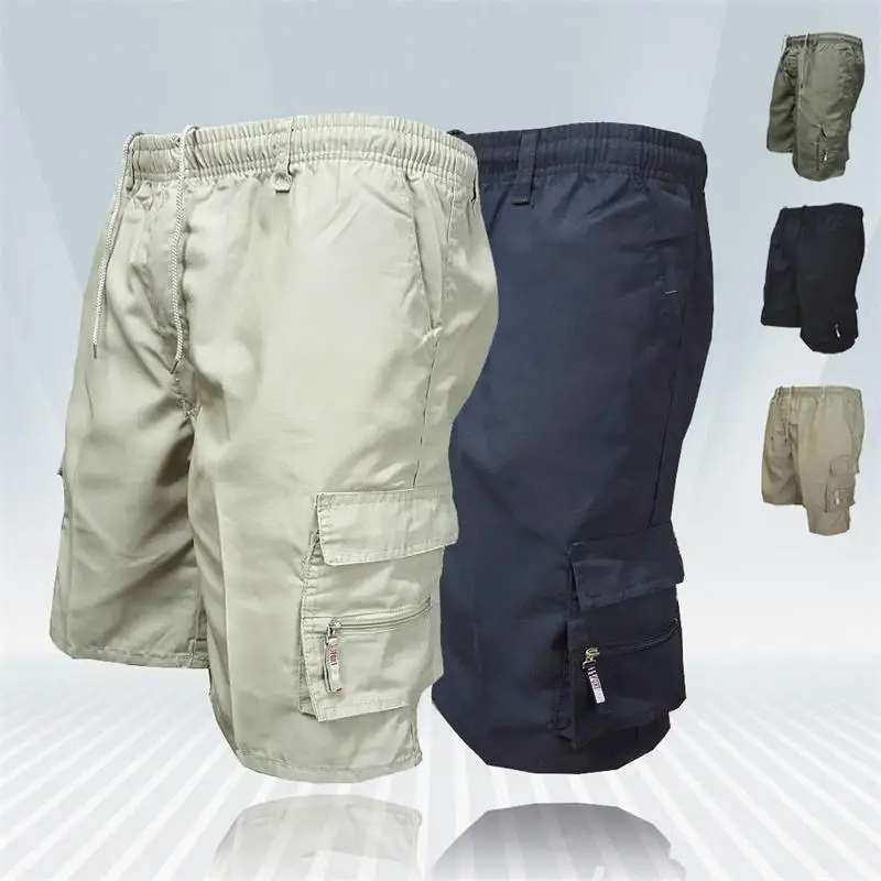 

Mens Cargo Shorts New Side Multi-Pockets Men Loose Work Shorts Casual Short Pants Male Oversized Summer Outdoor Beach Shorts