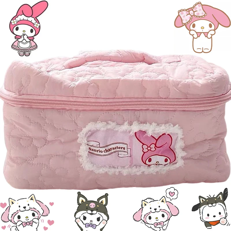 Sanrio My Melody Embroidered Cosmetic Bag Kawaii Anime Cartoon Cute