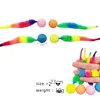 1PC Cat interactive toys Tickle Cat Colorful bouncing ball Pet supplies Puzzle teasing indoor cat worm caterpillar elastic toy 5