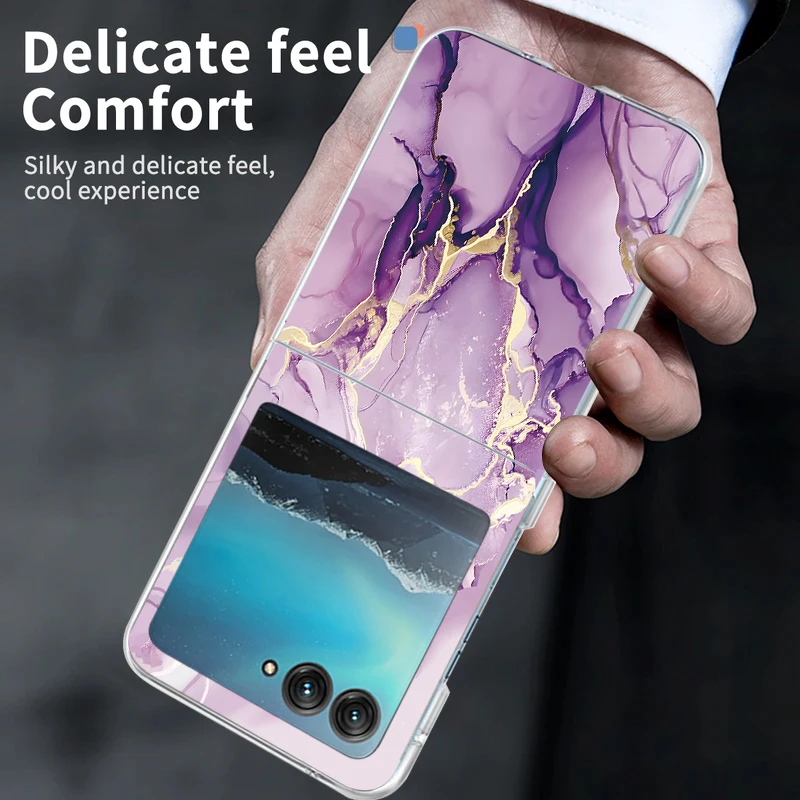 Marble Pattern Clear Shockproof Bumper Transparent Hard PC Phone Case