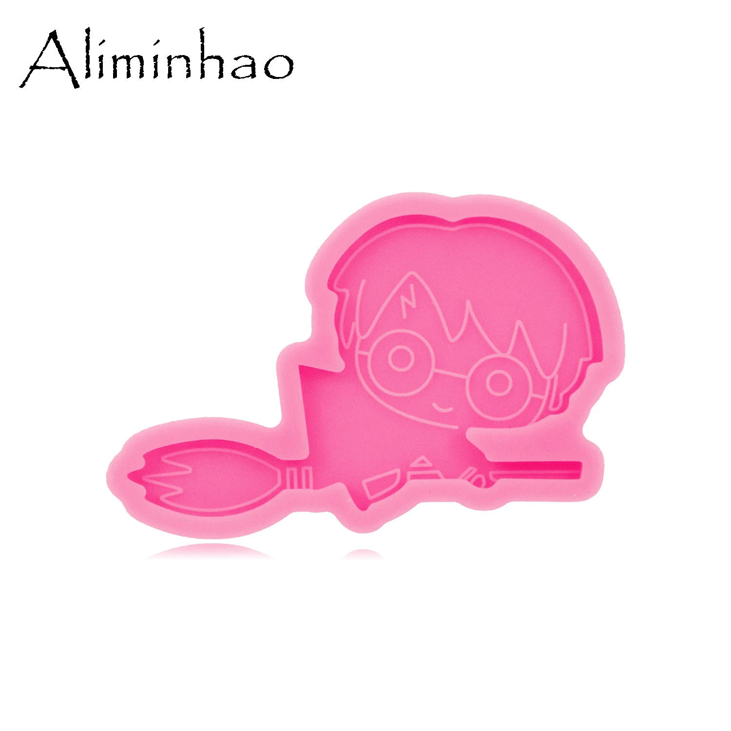 DY0280 Glänzende Anime Magic Boy Form Schlüsselanhänger Harz Epoxid Formen, Junge Reiten Besen Silikon Sugarcraft Schokolade Kuchen Form – Detail 3
