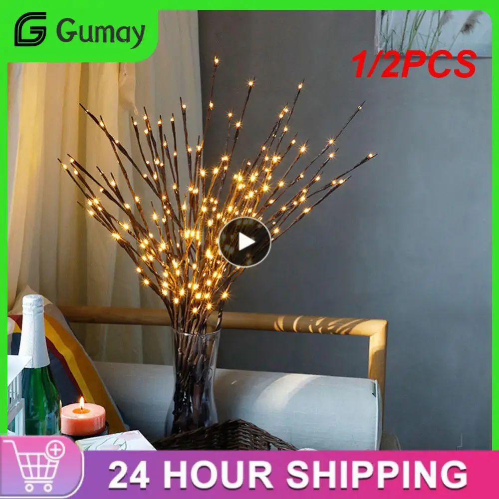 

1/2PCS Bulbs LED Willow Branch Lights Lamp Natural Tall Vase Filler Willow Twig Lighted Branch Christmas Wedding Decorative