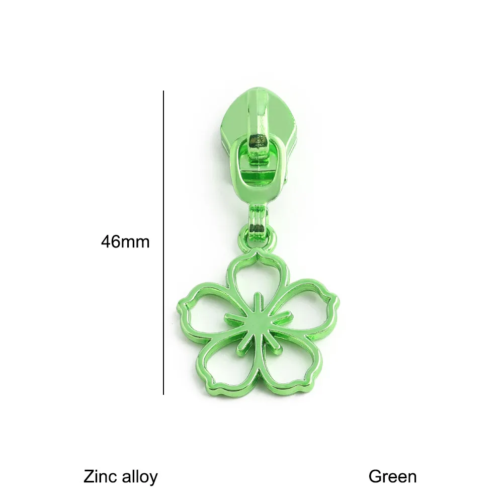 Metal Cherry Blossom Decorative Zipper Slider for Makeup Bags - Replaceable Heads DIY Accessories (5-20pcs)