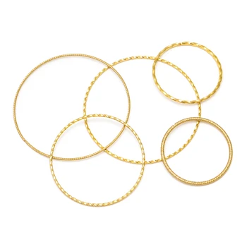 10 pezzi in acciaio inossidabile orecchini in oro anelli spirale rotonda intrecciata grande cerchio orecchio filo cerchi connettori pendenti risultati gioielli fai da te 1