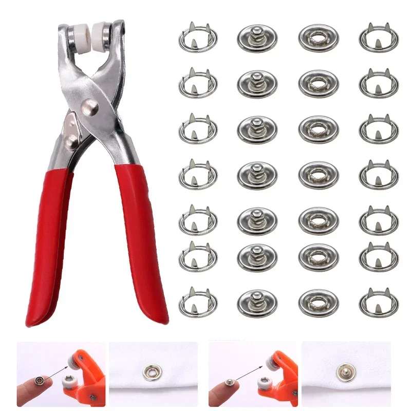 BetterJonny Set 180 Pulsanti A Scatto In Acciaio Inox | 60 Kit Con Viti E 3 Attrezzi Di Montaggio, Per Telo, Tende, Nautica, Cassetta Organizer
