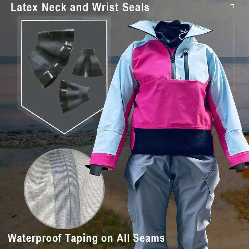 Women's Drysuit for Kayaking Rafting Canoeing Paddleboarding Sailing in Cold Water Ladies Waterproof Watersport Warm Dry Suit - 6