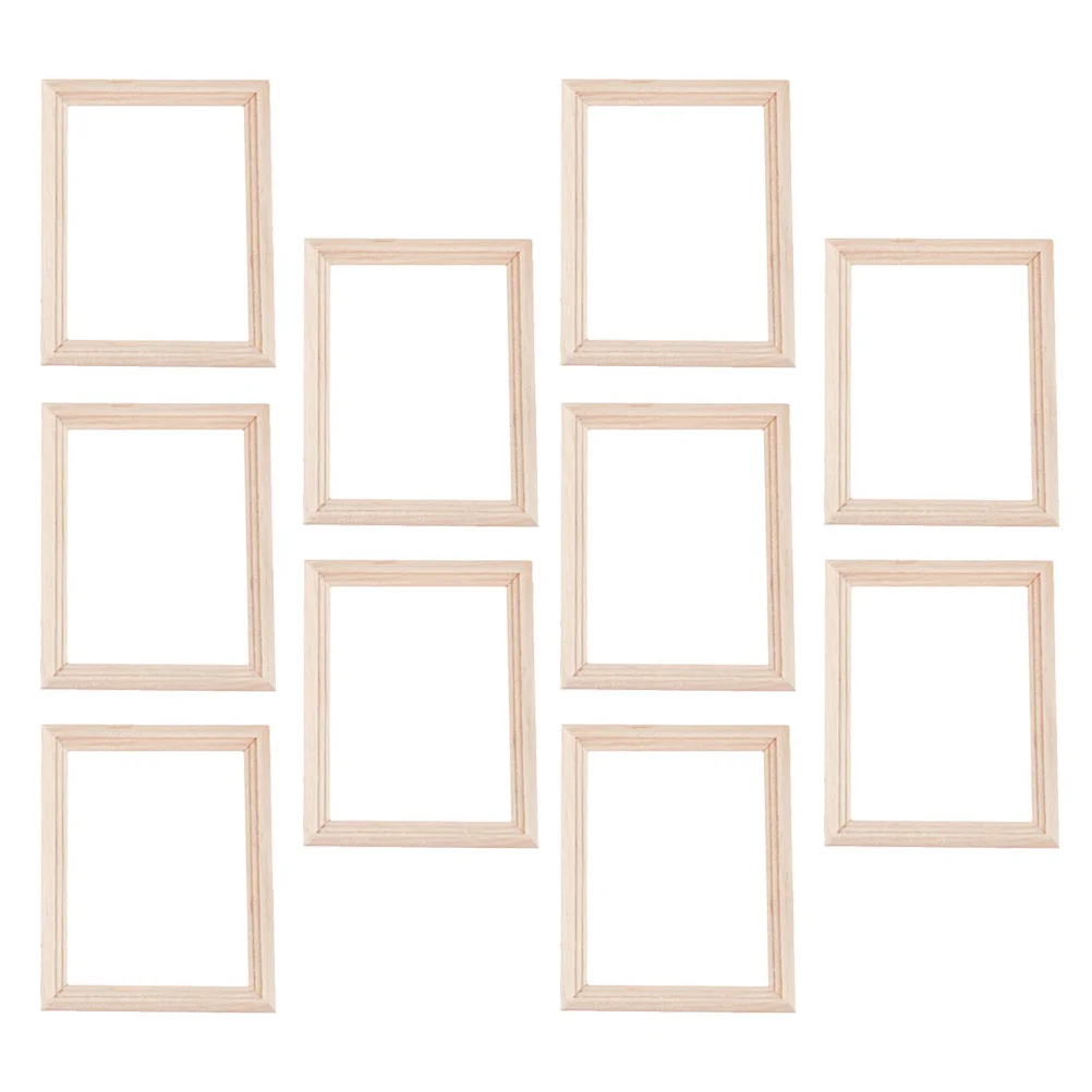 

10 Pcs Decor Photo Frame Mini Model House Layout Props Decorations Miniature Picture Decors