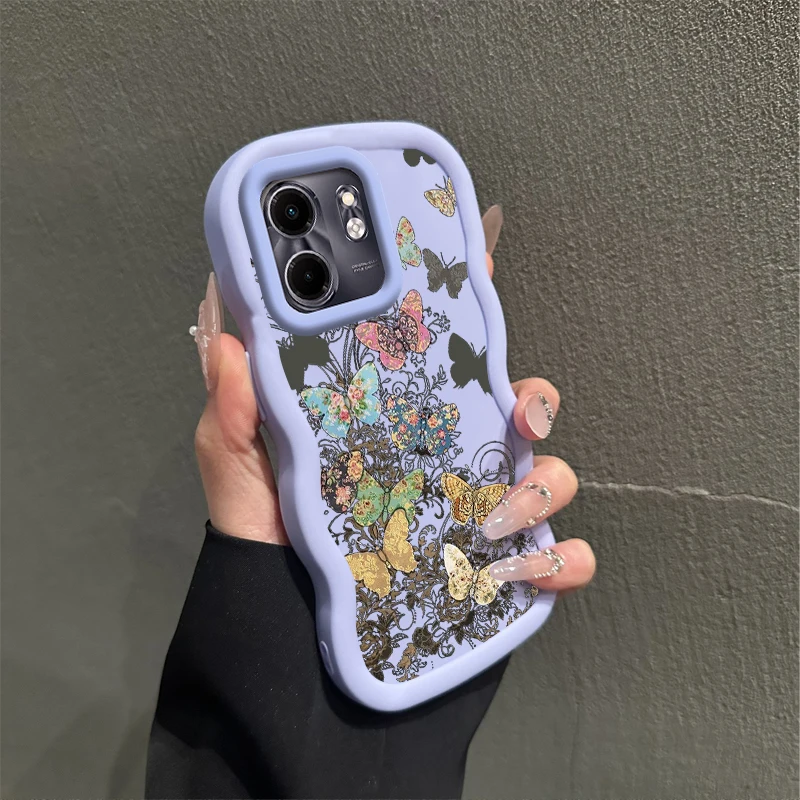 Smart 9 Flying Butterfly Wavy Silicone Phone Case Cover