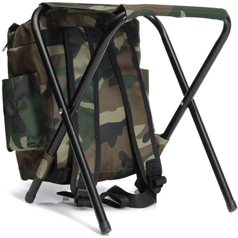 

Outdoor Folding Camping Fishing Chair Sturdy Comfortable Stool Portable Backpack Seat Bag Economy Fishing Chair Hiking Seat