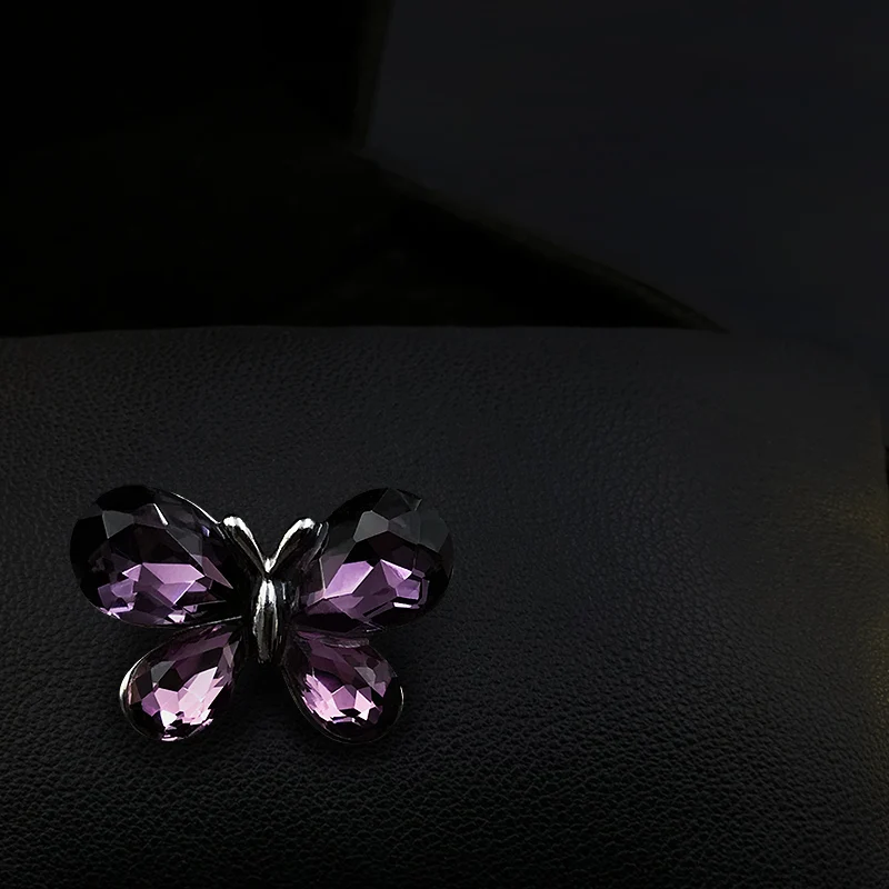 1102 Exquisite High-End Retro Purple Butterfly Small Brooch Versatile Simple and Compact Mini PIN Anti-Unwanted-Exposure Buckle