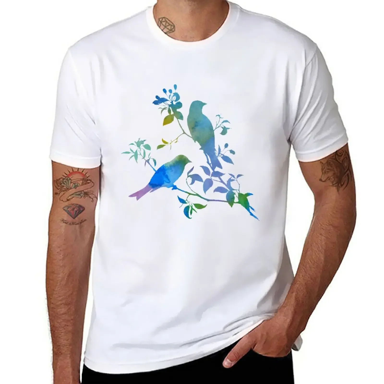 

Birds T-Shirt vintage clothes boys whites animal prinfor boys slim fit t shirts for men