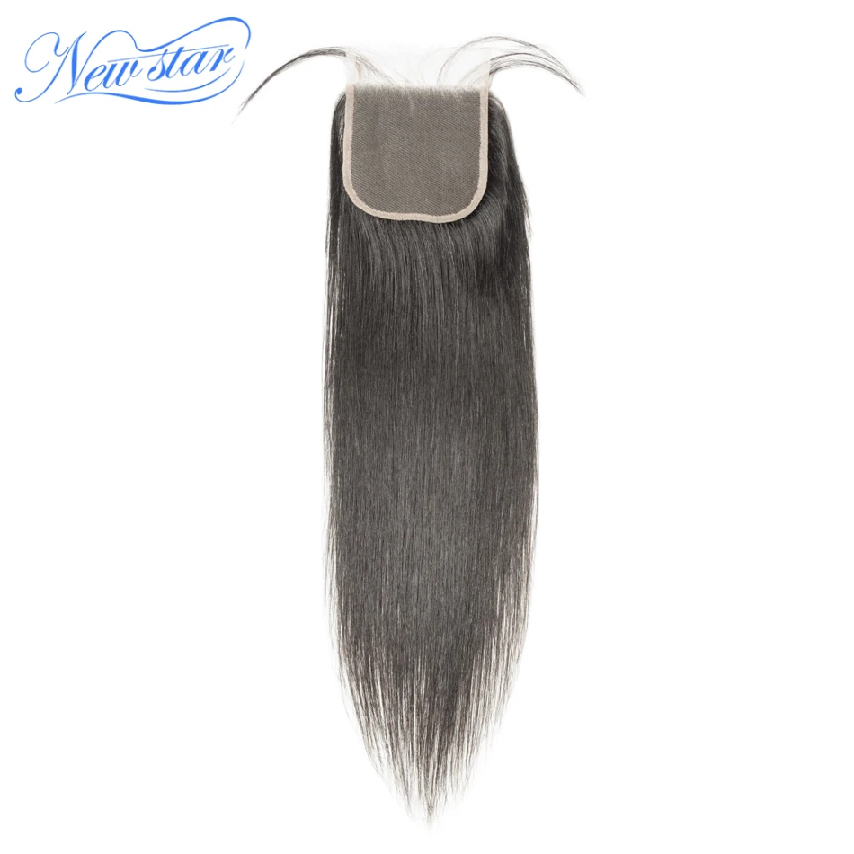 Brazilian Invisible HD 4x4 Closure Straight New Star Virgin Hair Transparent Free Part Closure Brown Lace 3part with Bay Hair