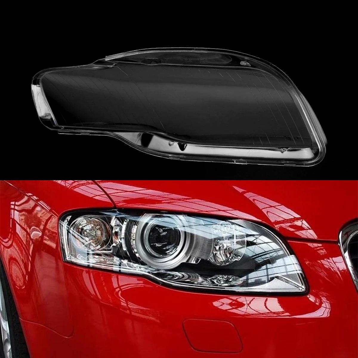 Für Audi A4 B7 S4 RS4 2006 2007 2008 Front Scheinwerfer Objektiv Abdeckung 1 Paar Transparent Lampenschirm Klar Scheinwerfer Abdeckung Shell – Detail 1