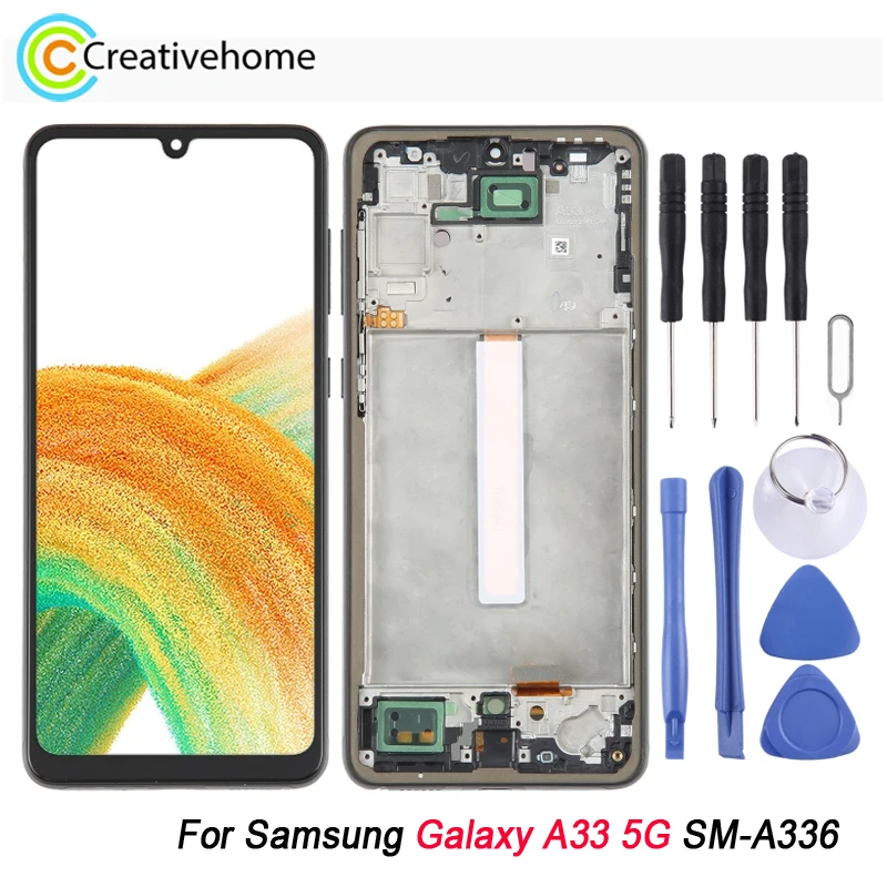 

OLED LCD Screen Display For Samsung Galaxy A33 5G SM-A336 Touch Screen with Digitizer Full Assembly Repair Part with Frame