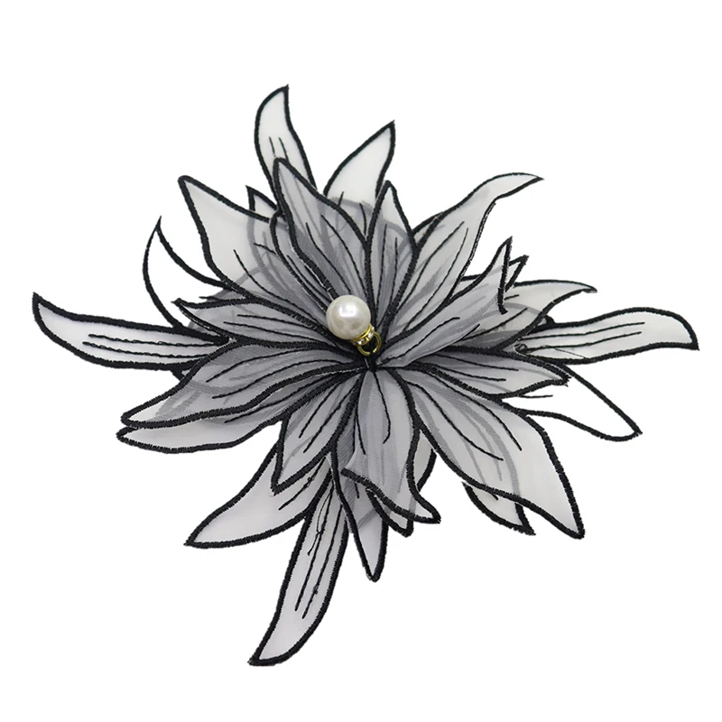 Self Adhesive Patches Tactical Insignia Patch Embroidery Cloth Patches 1PC Flowers Beaded Pearl Embroidery Patch For Wedding Dress Clothing Sew On Diy Floral Lace Fabrics Applique