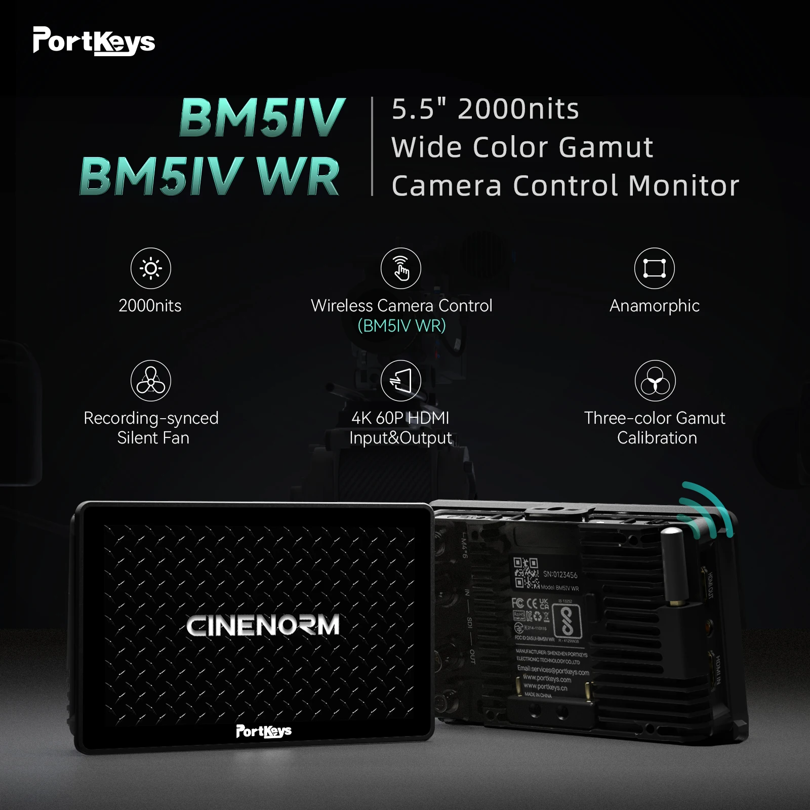 ディスプレイ・モニター本体 Portkeys BM5IV WR Portkeys BM5IV WR 5.5インチ SDI/HDMI フィールドモニター（カメラ