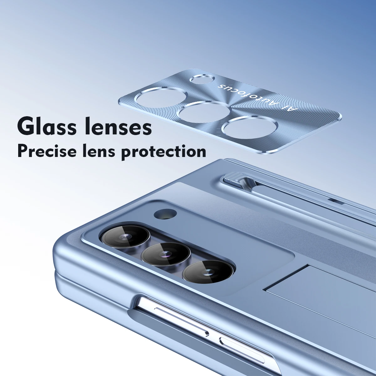 For Samsung Galaxy Z Fold 6 5 4 Case Skin Friendly Matte Bracket with Tempered Film Pen Slot Capacitor Pen Folding Hinge Cover