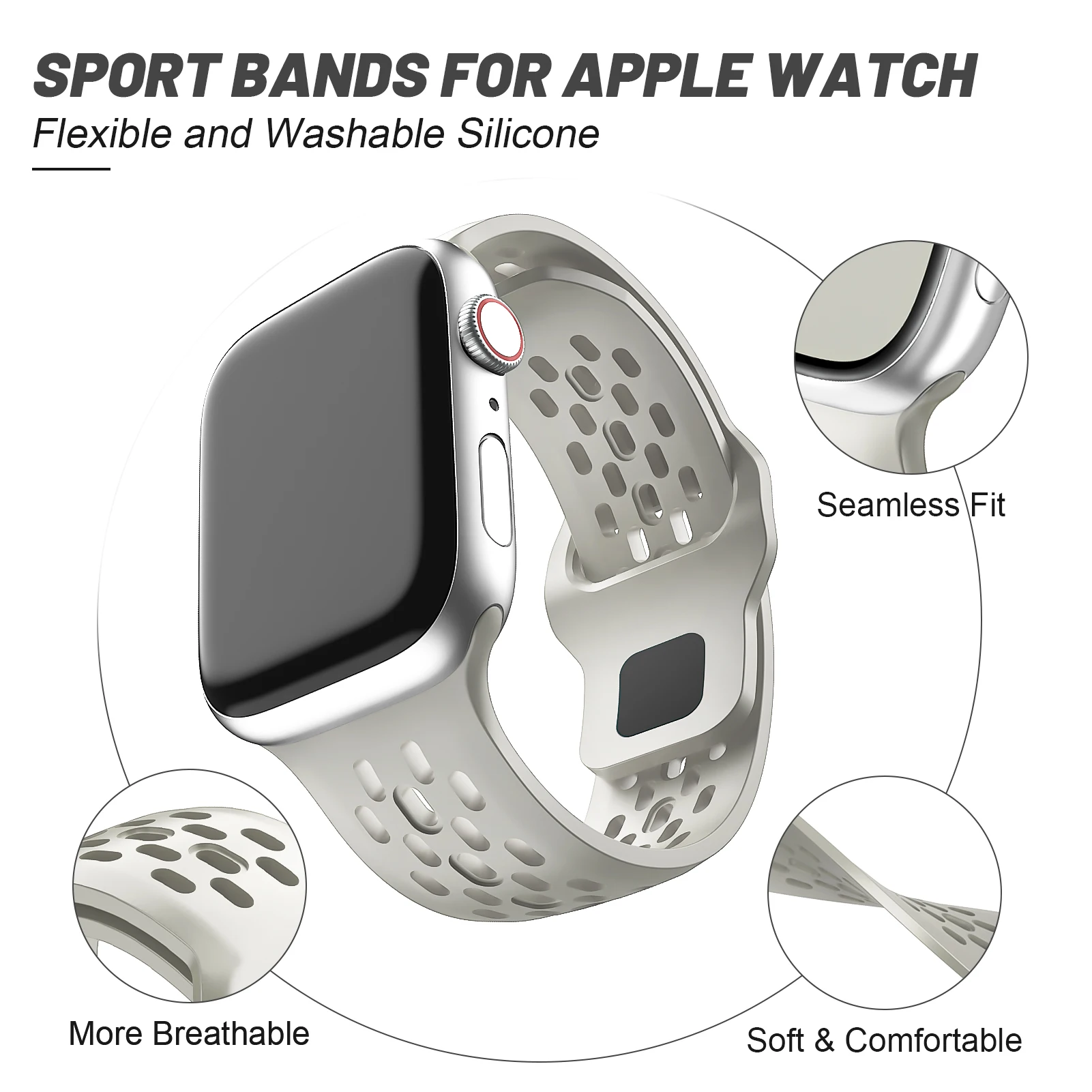 애플 워치 밴드용 실리콘 스트랩, 45mm, 44mm, 49mm, 40mm, 41mm, 38 스포츠 밴드, 코레아 팔찌, iwatch 시리즈 9, 8, 7, 6, SE 울트라 2 밴드
