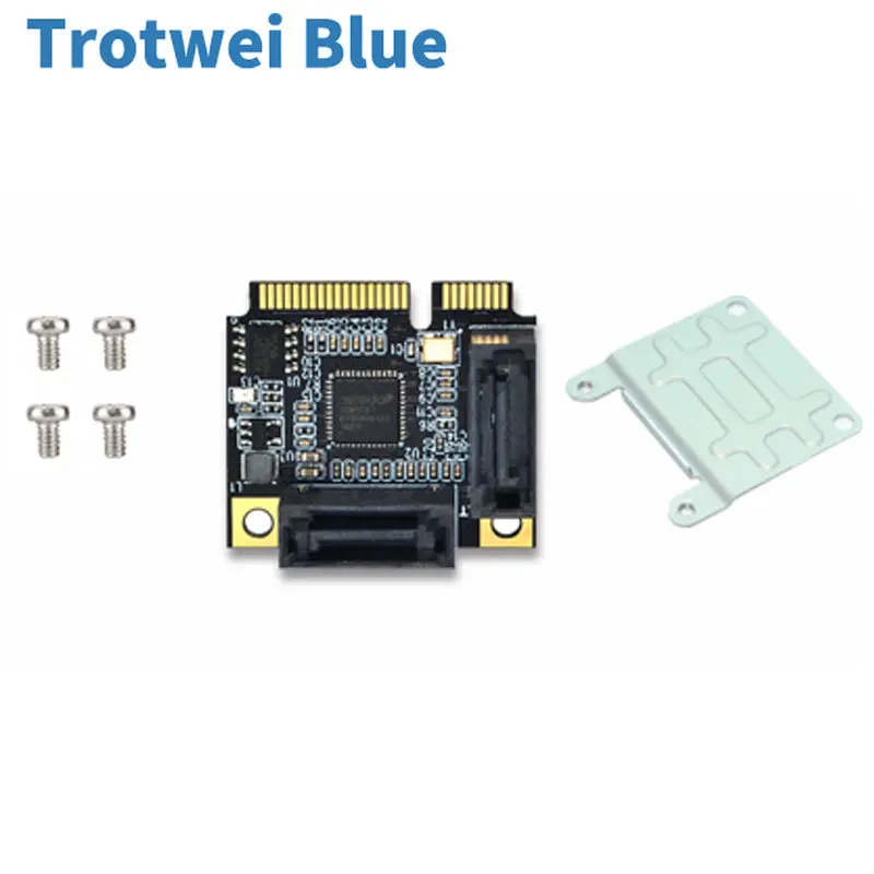Pcie Expansion Card Add On Cards Mini PCI-E PCI Express to 2 Ports SATA 3.0 Converter SSD HDD SATA3 Controller Expansion Card SATA Multiplier