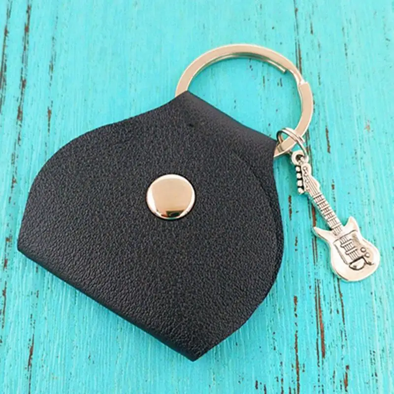Guitar Pick Storage Case Picks Storage Organizer Pendant PU Leather Tool For Home Stage Performance School Concert