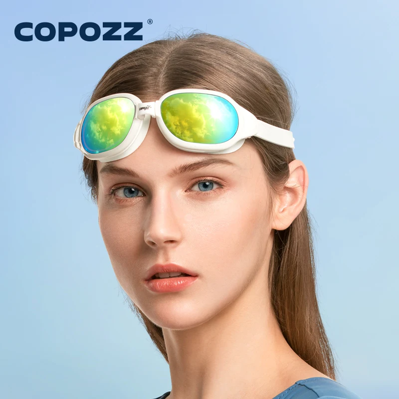 Фото COPOZZ лучшие очки для плавания для мужчин и женщин, очки для плавания для взрослых, Профессиональные противотуманные очки для бассейна от-1,5 до-7 №5