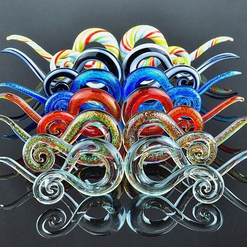 2 Stück Pyrex Glas Ohrstöpsel Tunnel Ohr Spirale Kegel Knorpel Ohrring Messgeräte Expander Bahre Flesh Oreja Piercing Körperschmuck – Detail 1