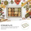 1pc Muslim Painting Eid Metal Plate Square Service Tray Party Supplies (Golden) Service Plate Eid Tray 3