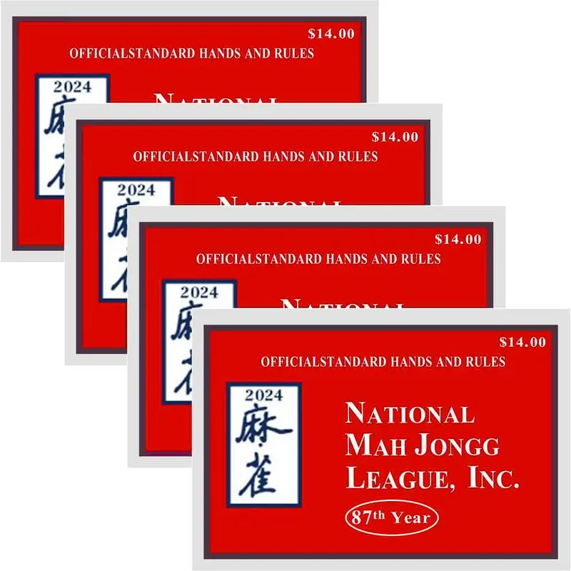 

Mah Jongg Cards 2024 4 PCS Large Size National Mah Jongg League Card Mahjong Scorecard Standard Hands And Rules For Family Games