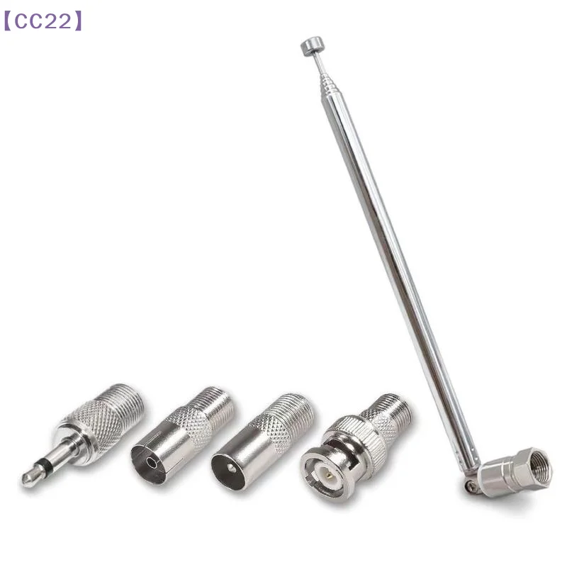 1Pcs AV 스테레오 수신기 증폭기 로드 안테나(3/4Pcs 어댑터 포함) FM 라디오 안테나 텔레스코픽 나사 F 유형 수 플러그 커넥터{C}