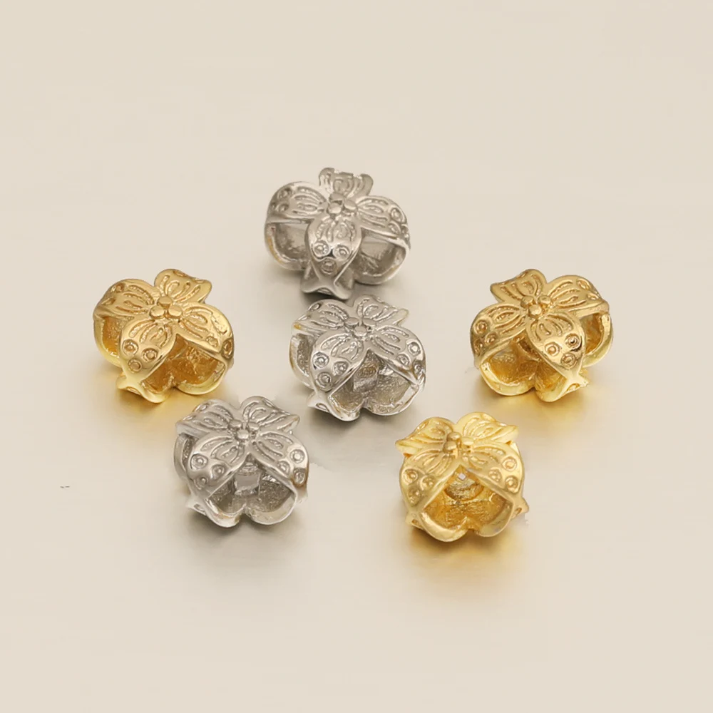 Cordial Design 6*6MM 100Pcs Jewelry Accessories/Jewelry Findings & Components/DIY Hand Made/Flower Shape/Genuine Gold Plating - cordial
