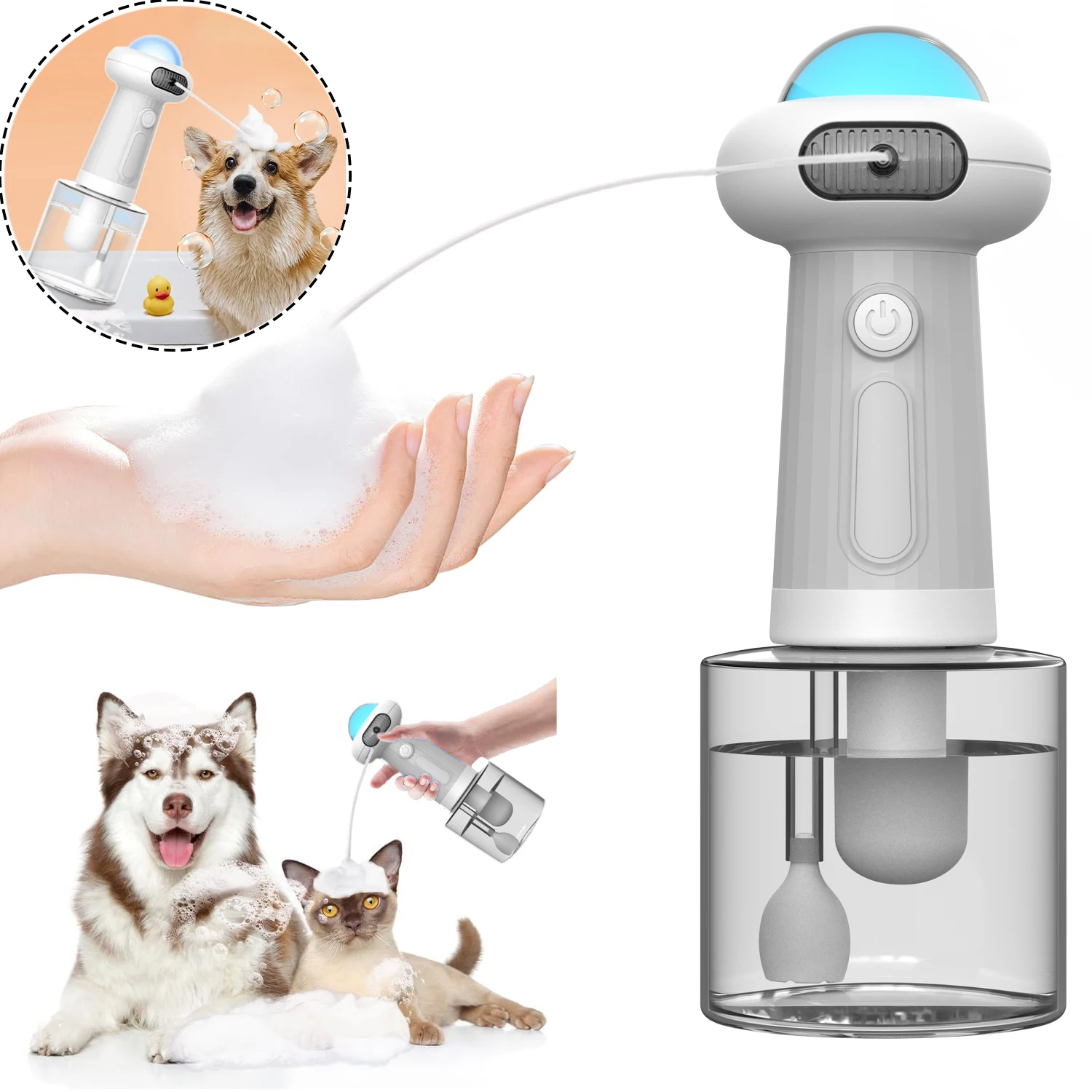 Pet Electric Automatic Foam Machine Dog And Cat Cleaning Bathing Automatic Charging Soap Dispenser Pet Accessories