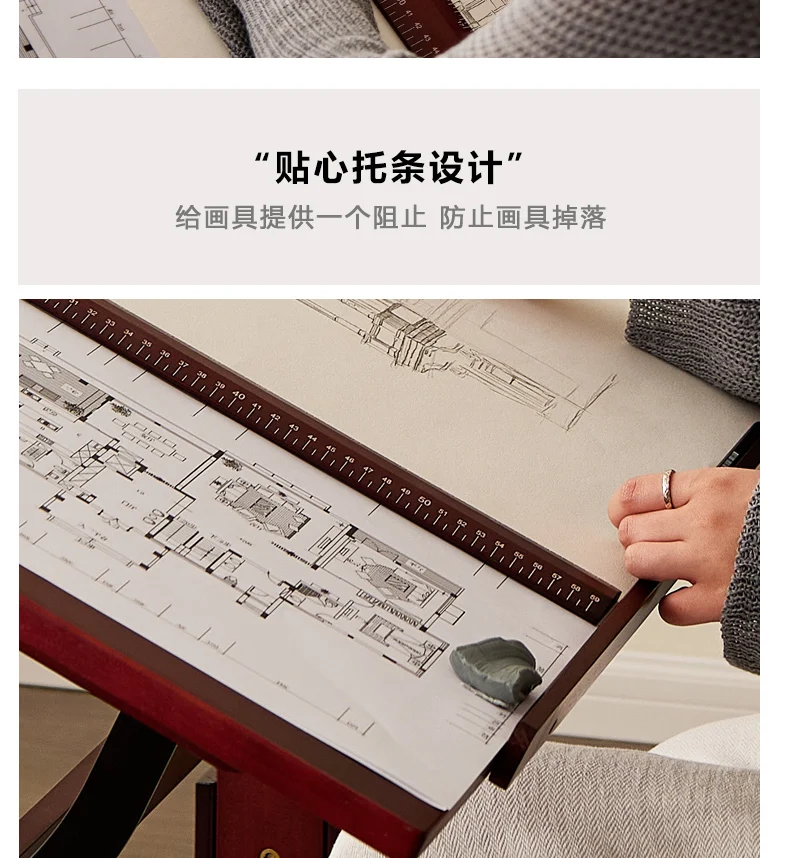 Dedicated Painting Solid Wood Drawing Table Adjustable for Architectural Designers Workbench Studio Office Desks 이동식 책상 사무실